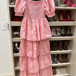 LoveShackFancy X Target Simone Smocked Dress Pink Melon Size XS